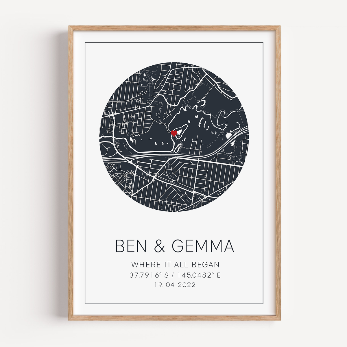 where it all began gift first date framed print