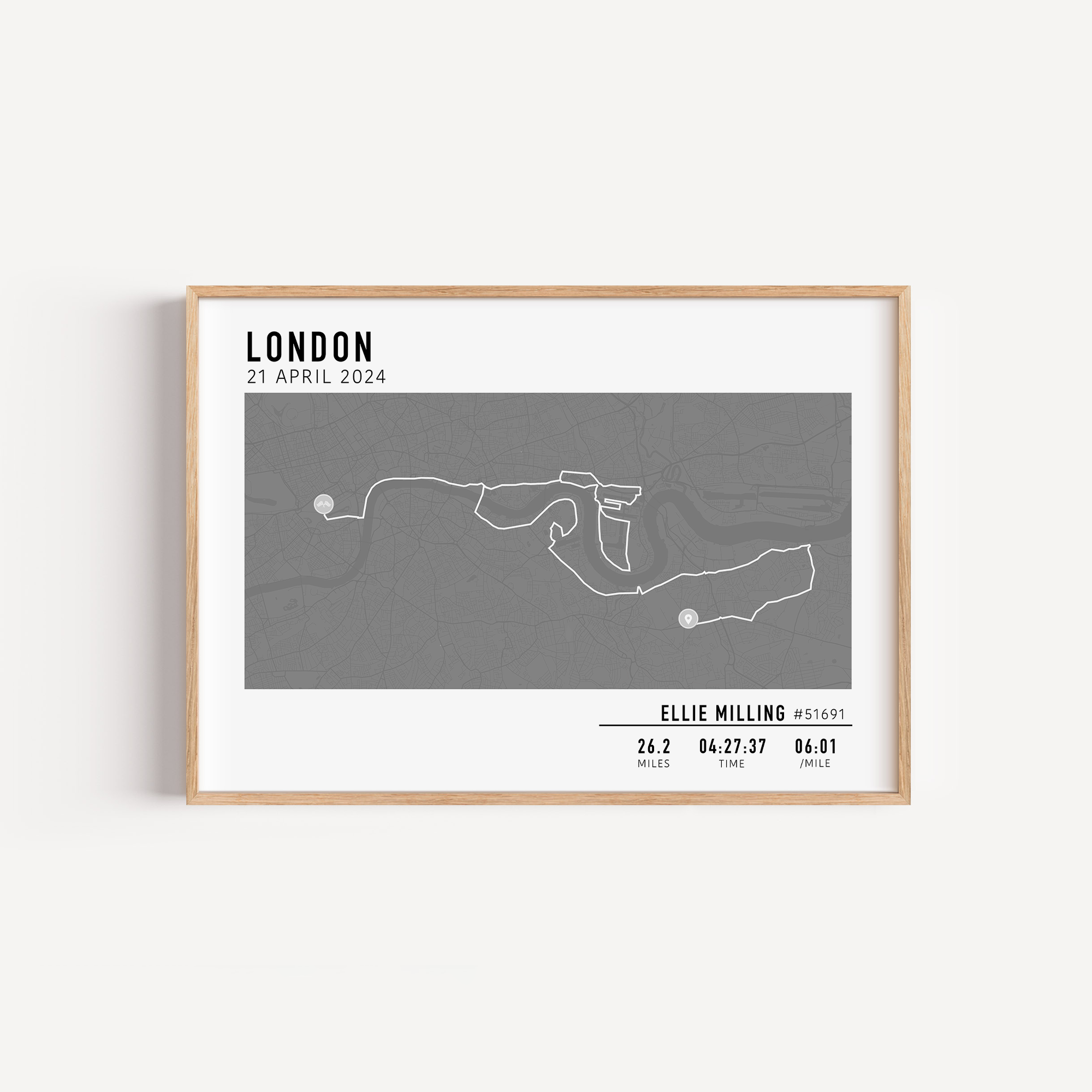 london marathon route custom gift