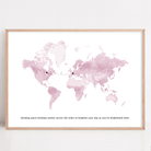 long distance custom gift framed map print with names and two locations for long distance relationship