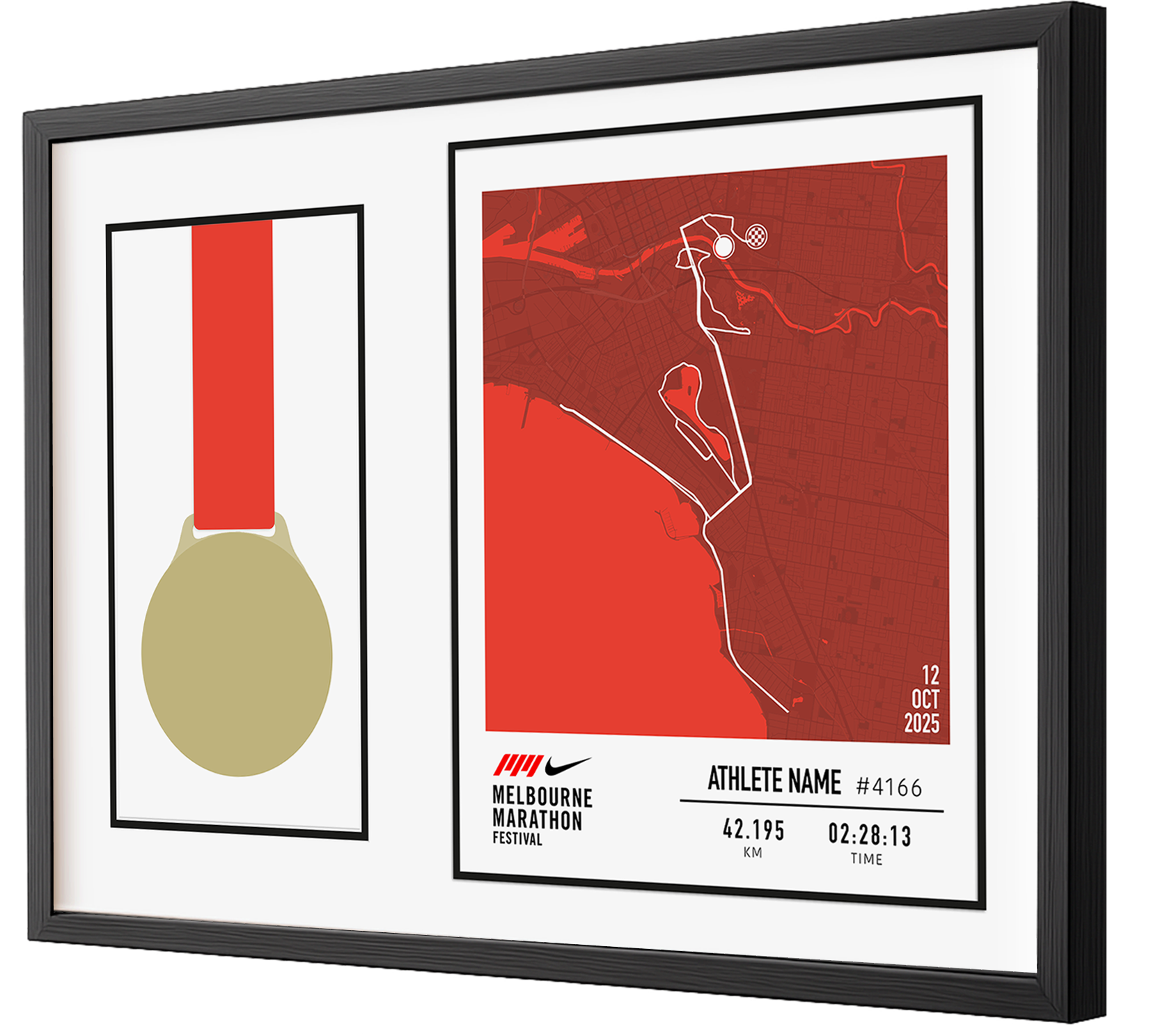 Melbourne Marathon Medal Display Frame Official 2025