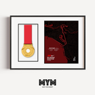 Celebrate your run with the Official 2025 Melbourne Marathon Medal Display Frame, featuring a personalised print of the full race course to the MCG alongside your name, bib number, and finish time—professionally framed beside your finisher’s medal in a sleek commemorative design.
