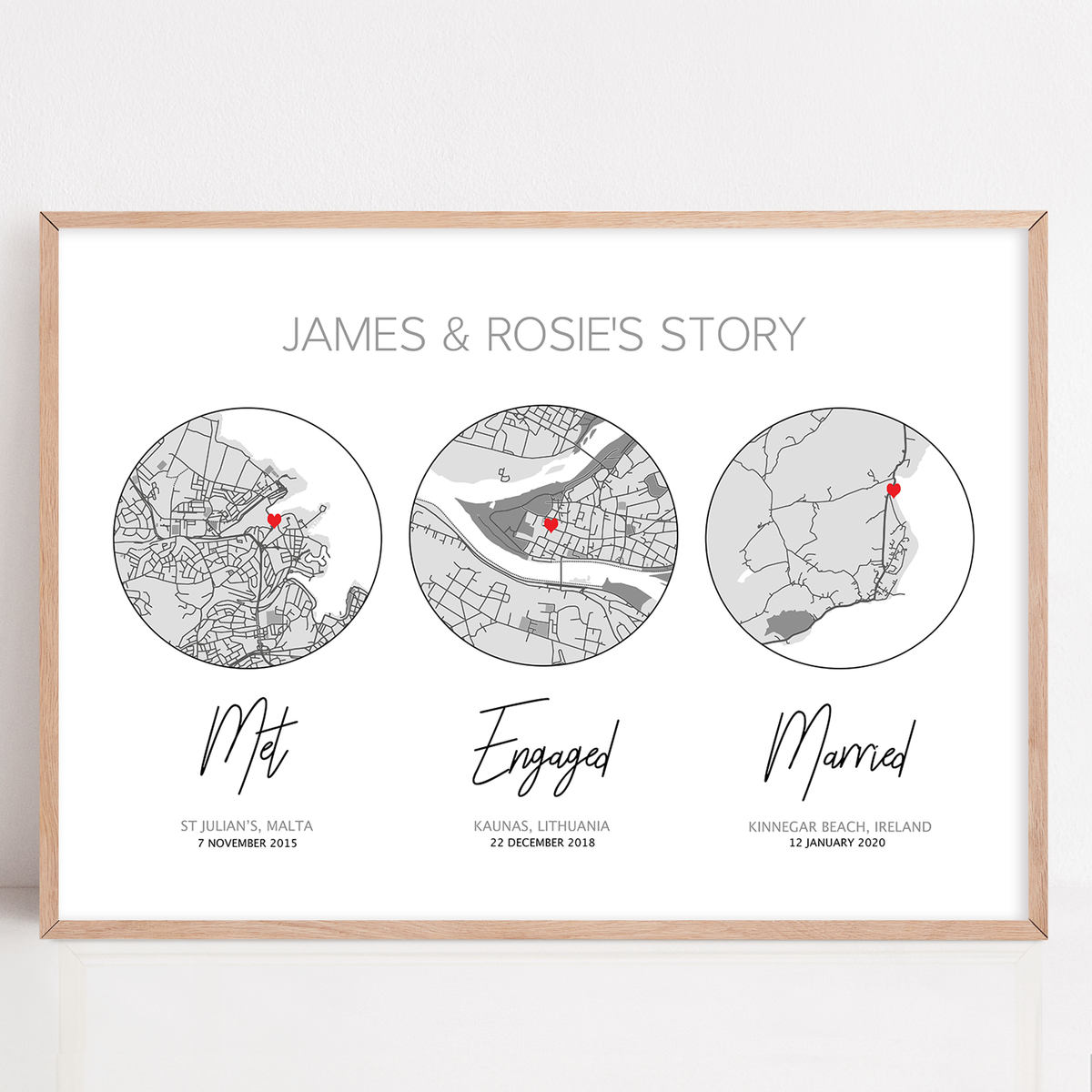 our family print family tree birth print framed with custom maps