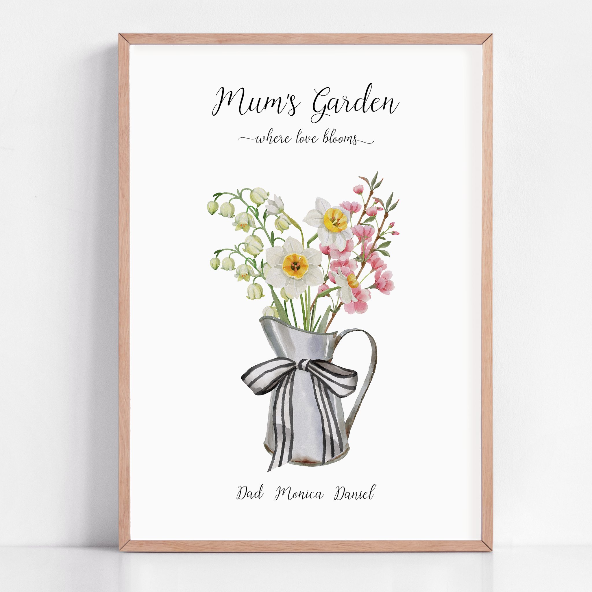 mothers day gift from children with birth month flowers framed custom birthday gift