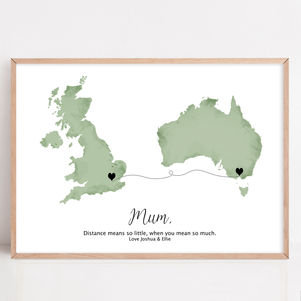 Long Distance Relationship Gift Distance Means so Little Love Quote Gift Long  Distance Family Gifts Distance Friendship Gift Map Print 