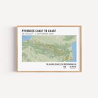 Multi-day bike ride wall art with custom route, elevation, and stats