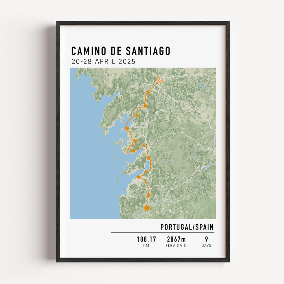 Multi-day hike artwork – custom trail map from your outdoor adventure