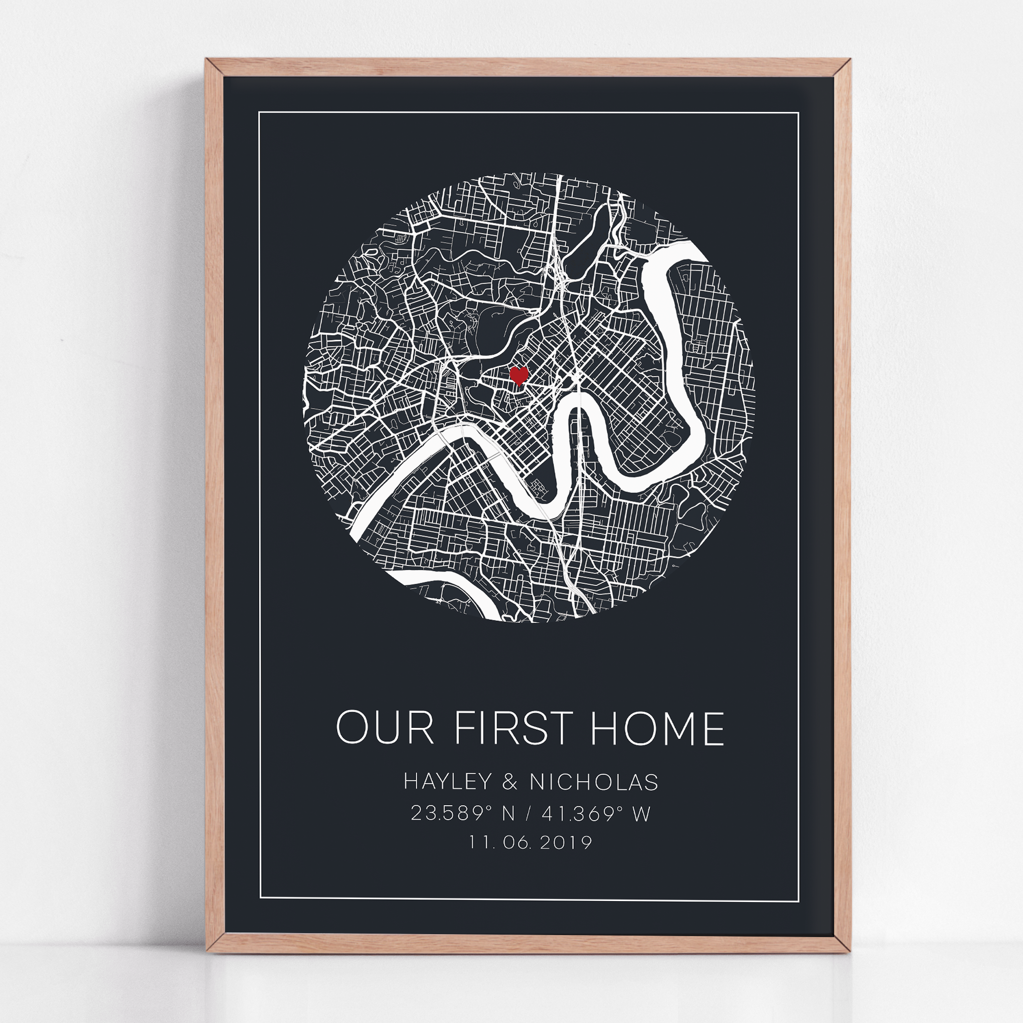 New Homeowner gift for first home, home sweet home map print 