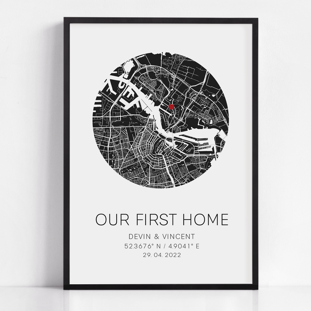 New Homeowner gift for first home, home sweet home map print 