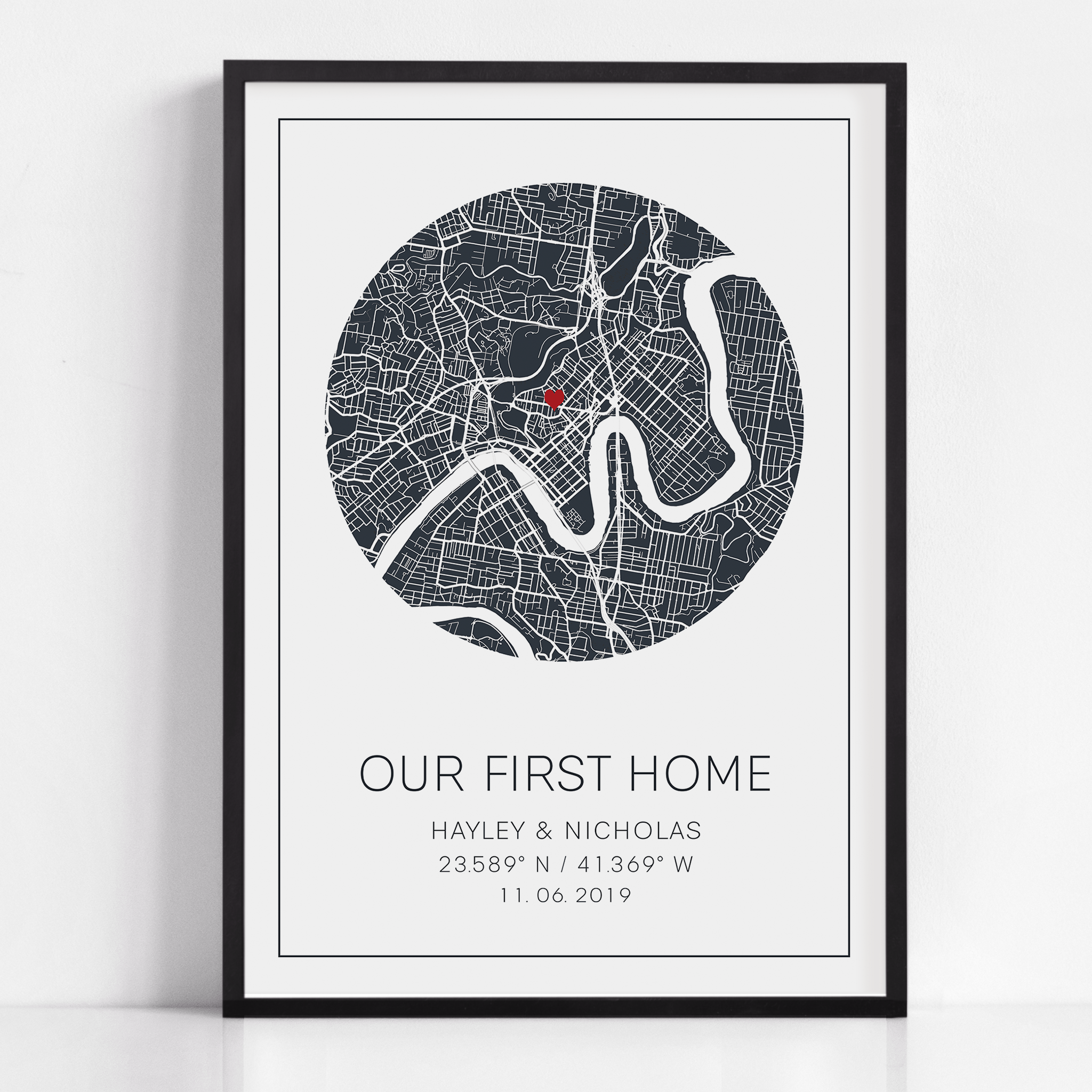 New Homeowner gift for first home, home sweet home map print 