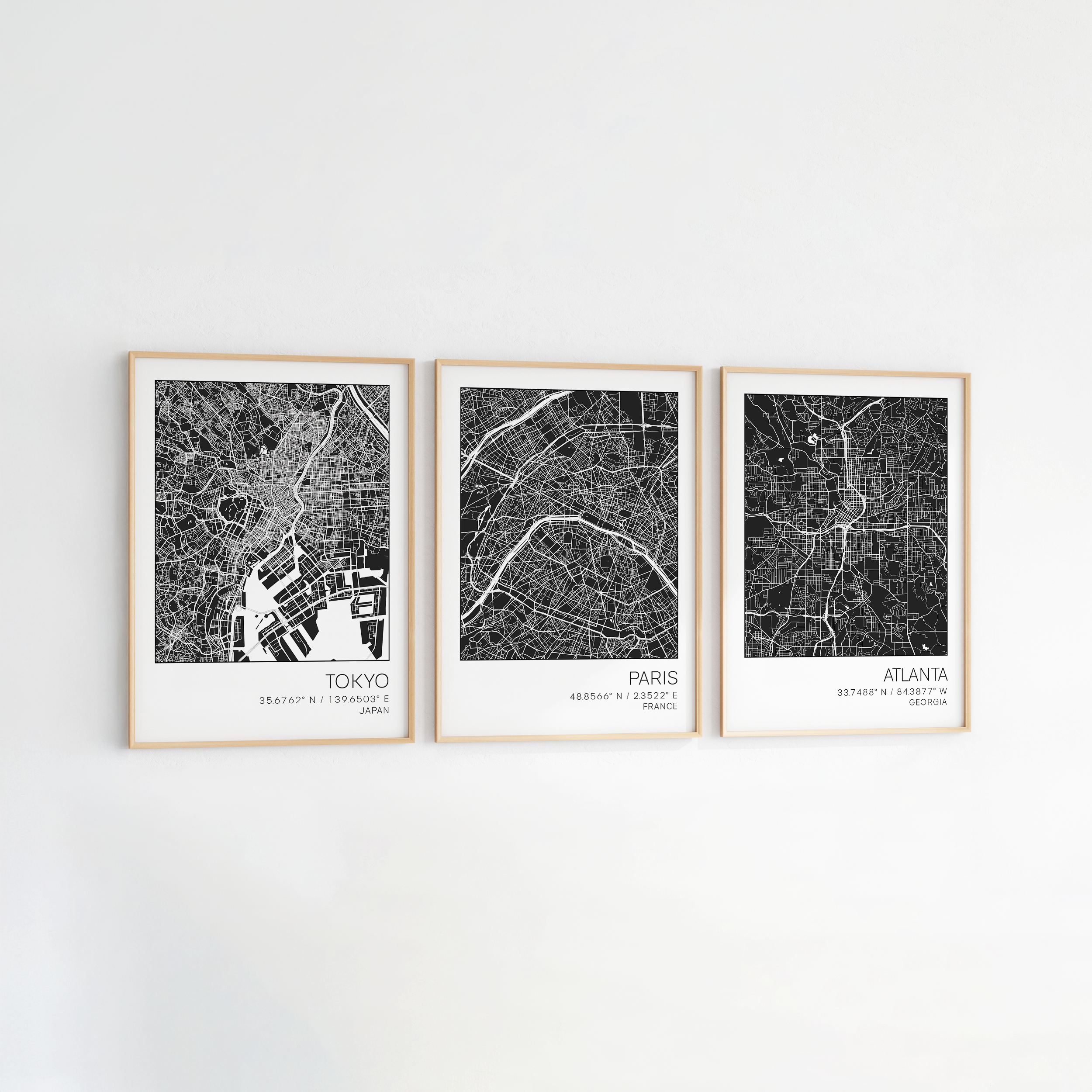 london map print, new york map print, perth map print, home town map prints