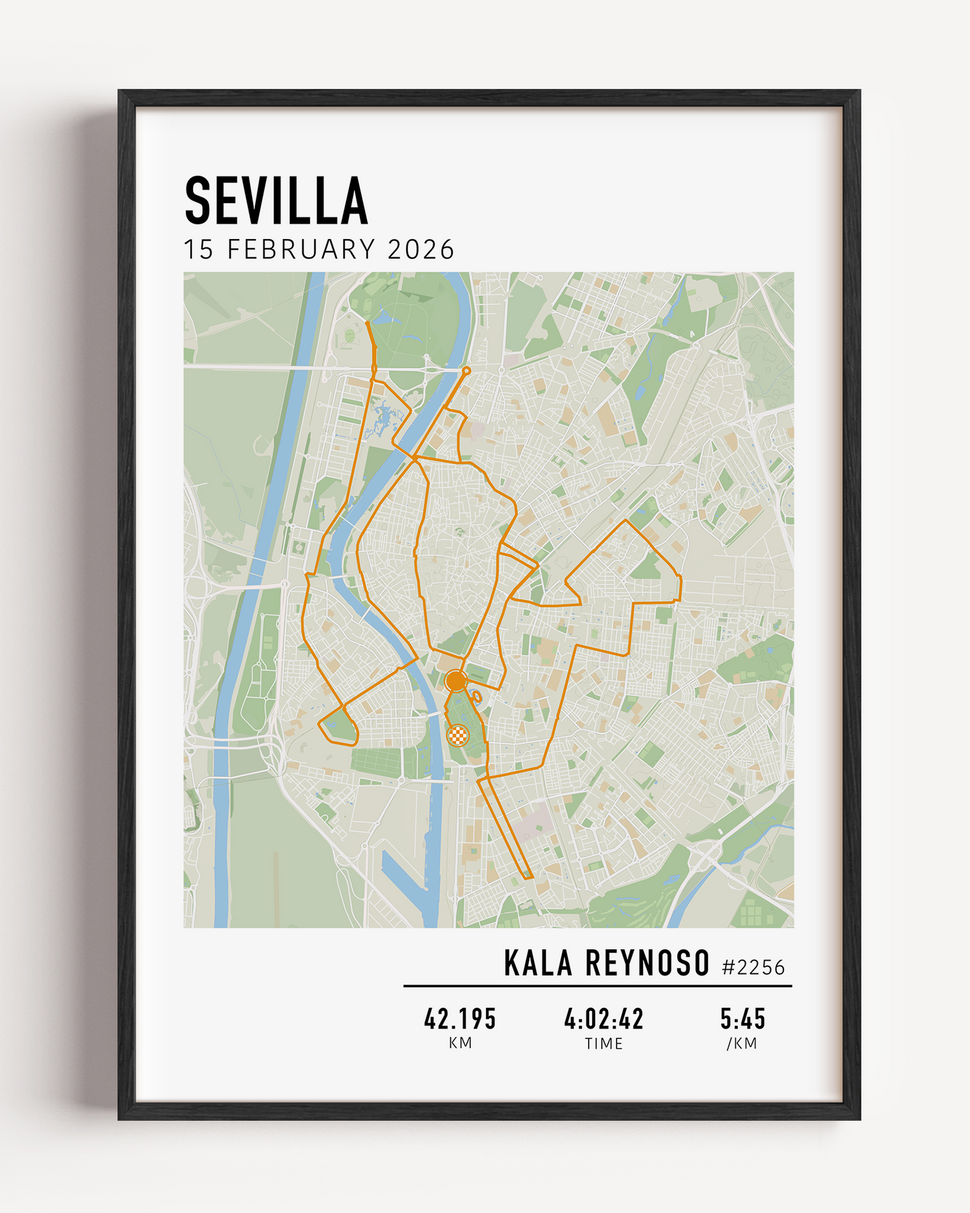 sevilla marathon 2026 marathon course print custom details