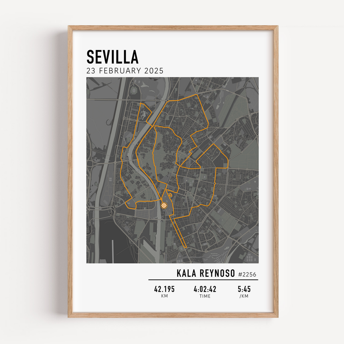 sevilla marathon 2026 marathon course print custom details