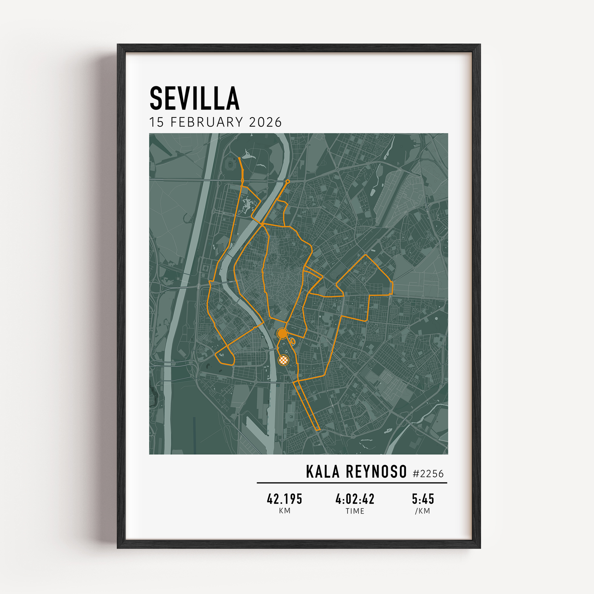 sevilla marathon 2026 marathon course print custom details