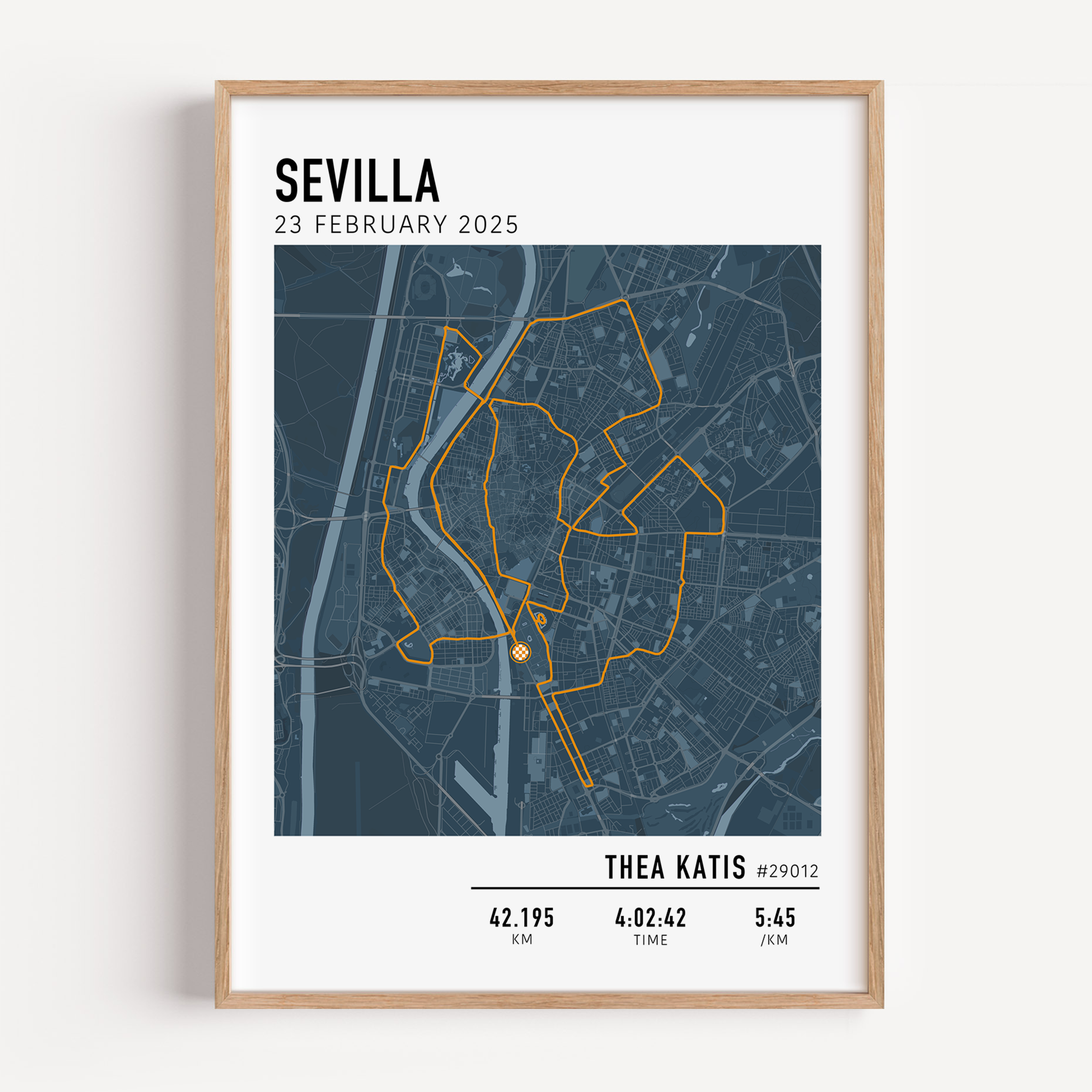 sevilla marathon 2026 marathon course print custom details