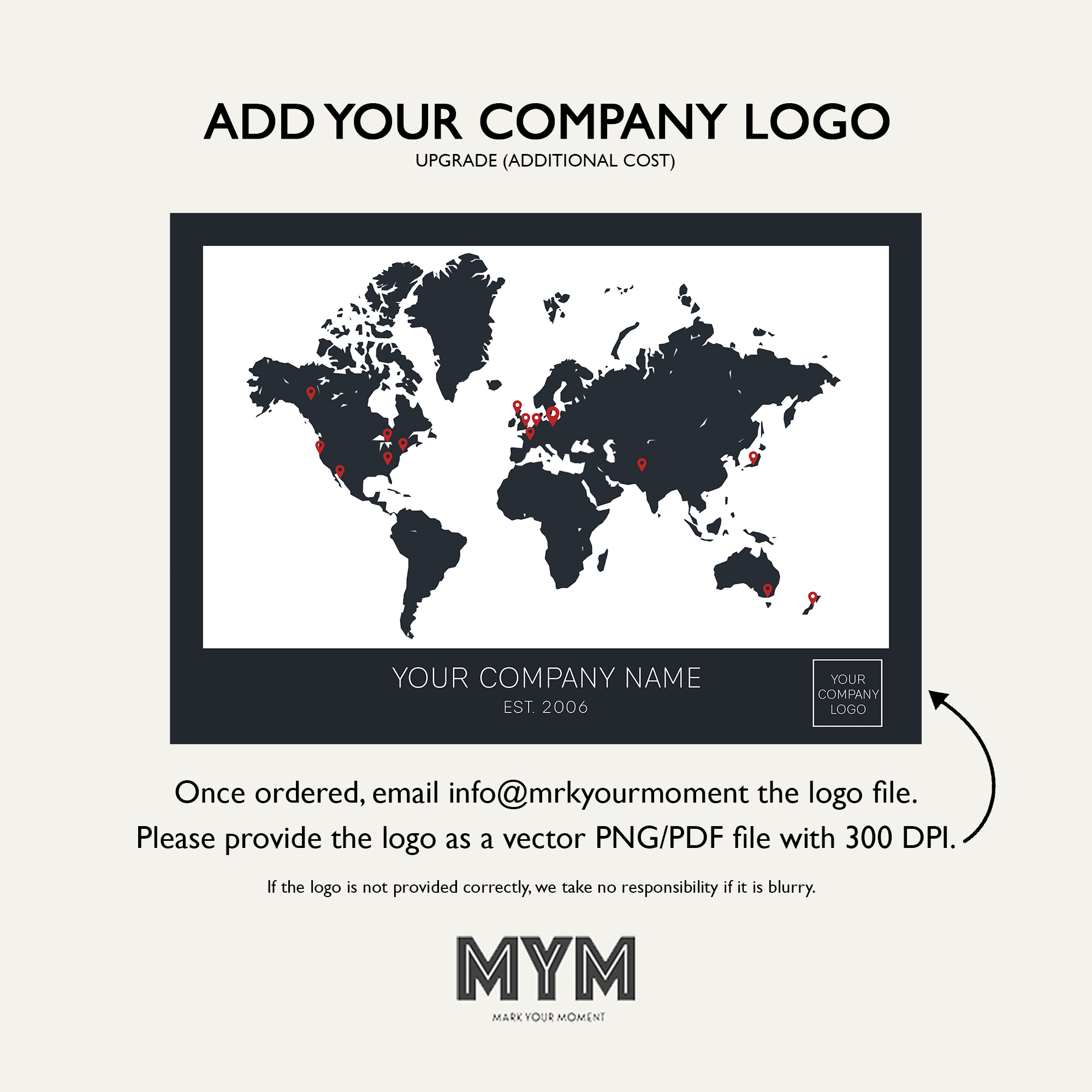 A company anniversary gift showcasing global company locations