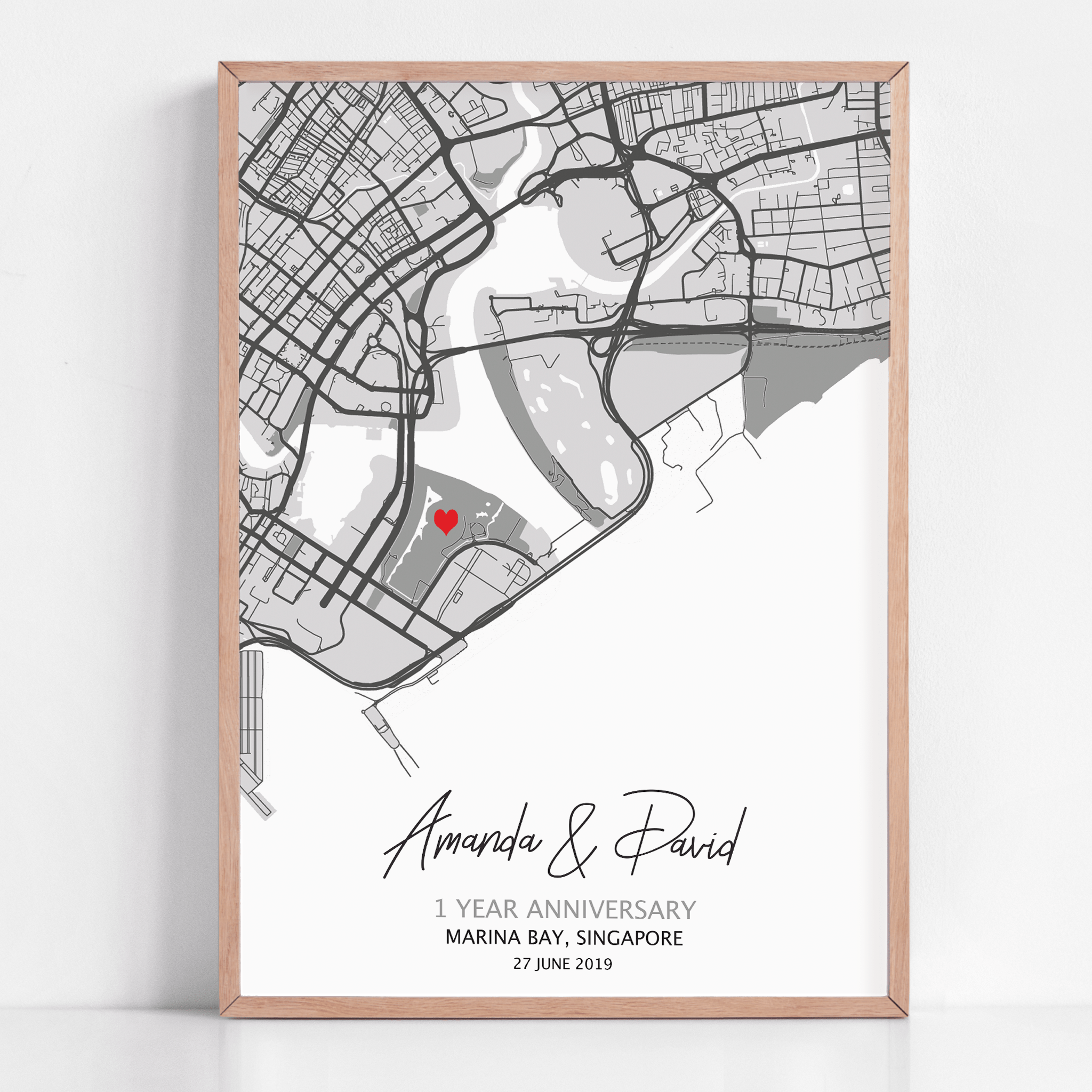 Personalized 1st Wedding Anniversary Gift Custom Map Location Print, First  Anniversary Photo Gift - Best Personalized Gifts For Everyone