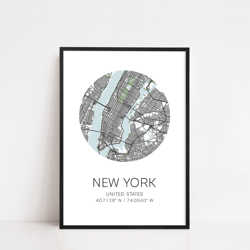 new york map print