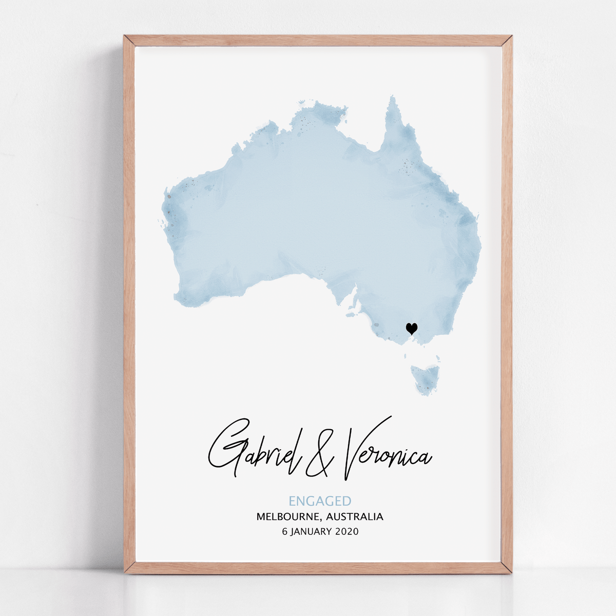 custom engagement gift framed artwork