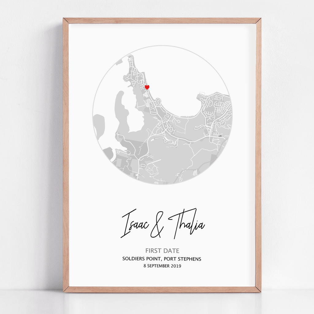 first date gift custom map
