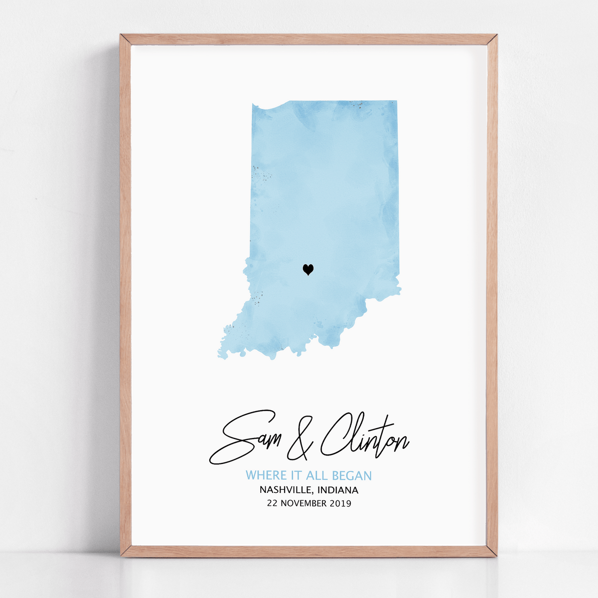 first met map gift framed custom artwork