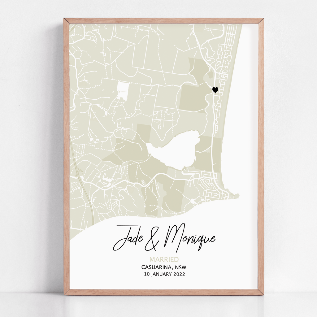 personalized where we met map gift framed custom artwork