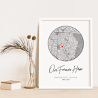 new home gift framed map