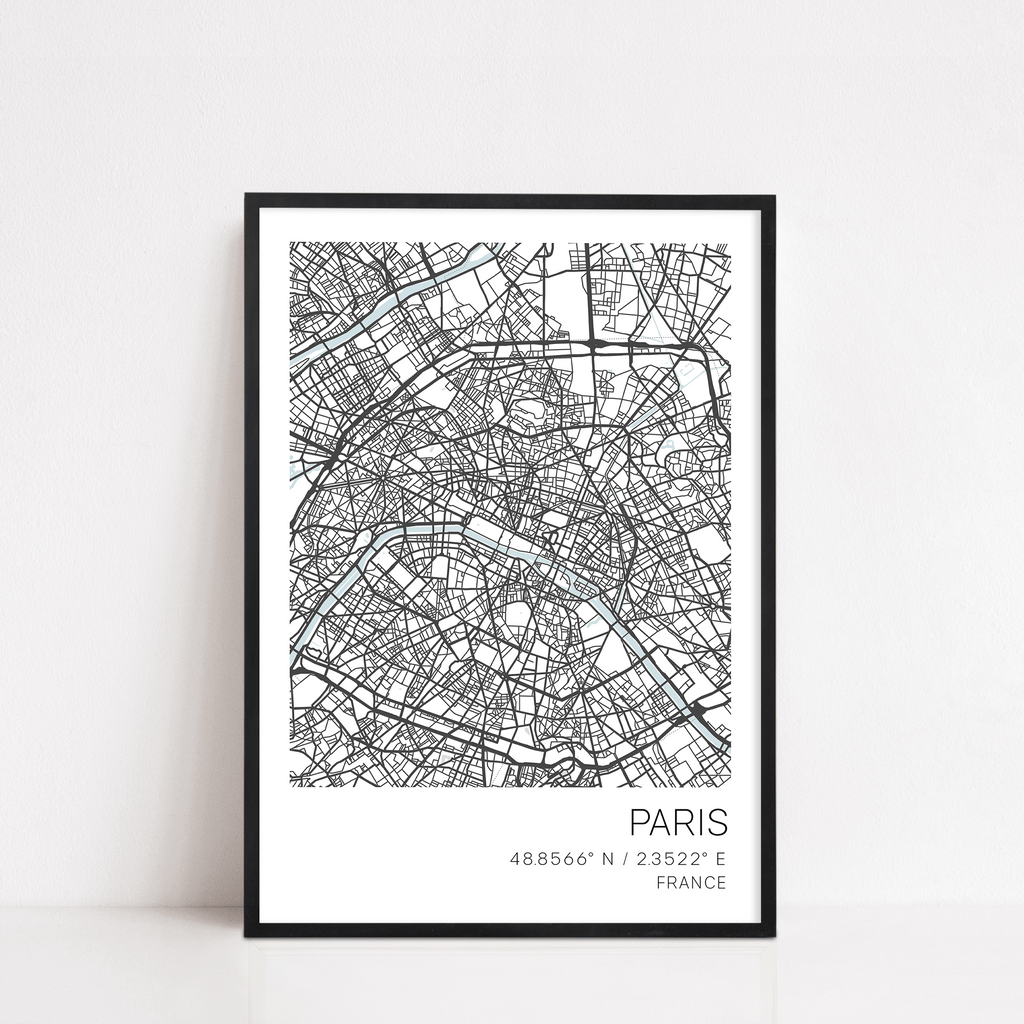 paris city map print