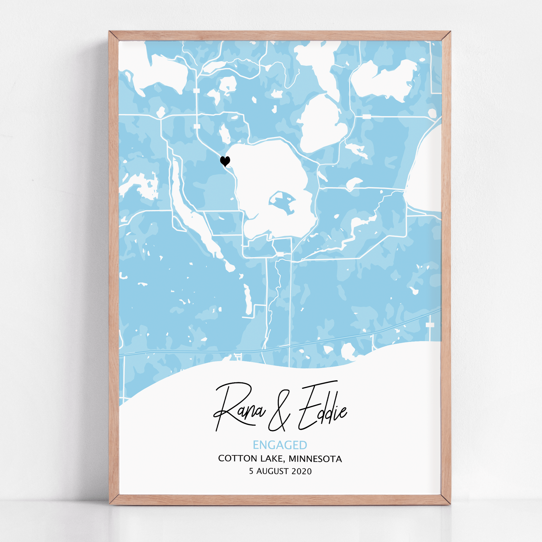 engagement gift framed custom artwork