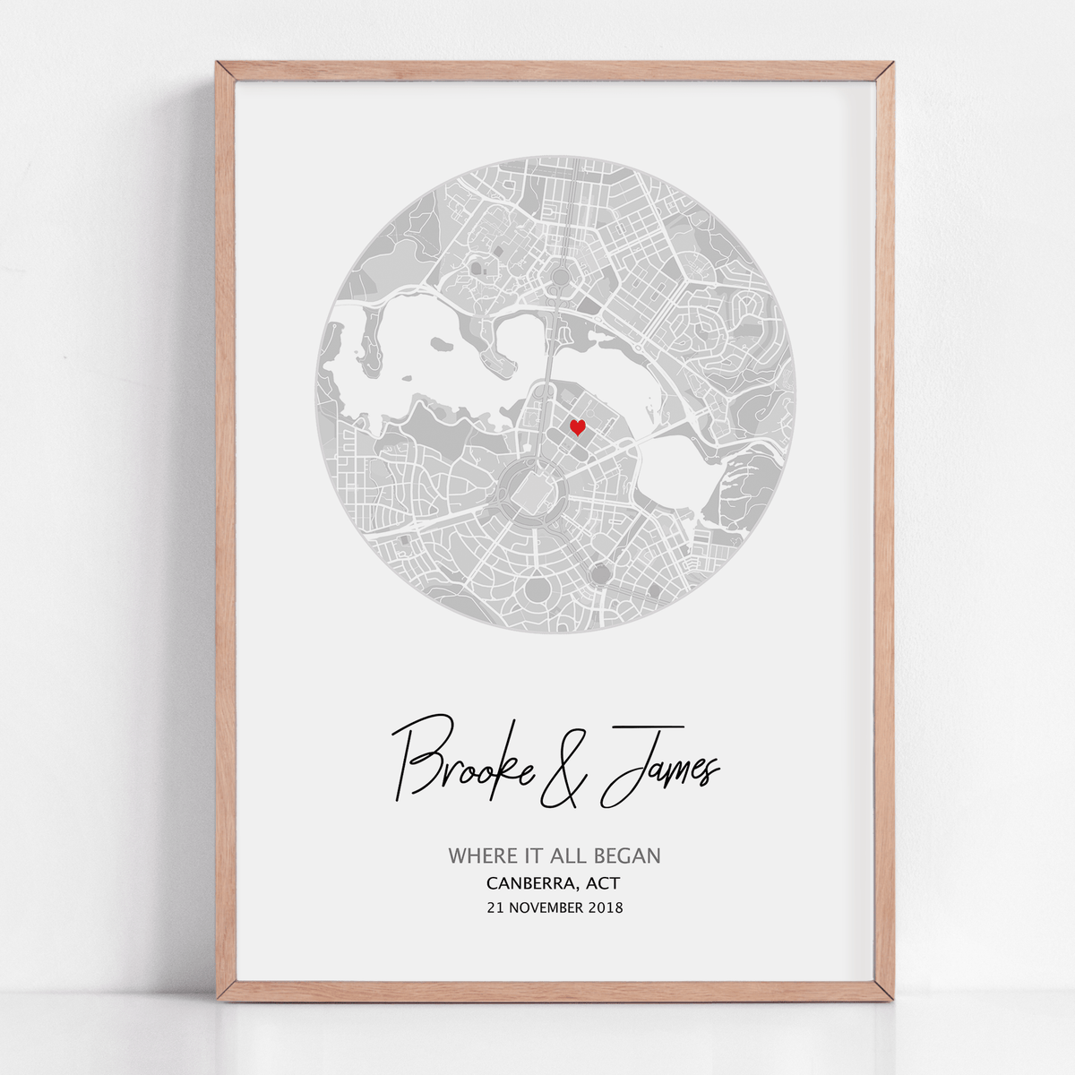 where we met gift map frame
